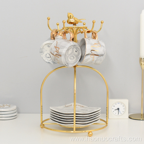 Bird gold-plated British cup holder storage rack